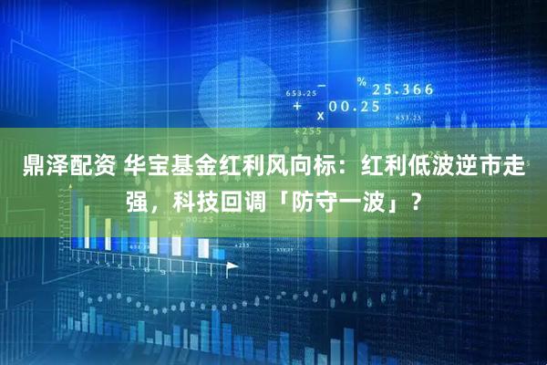 鼎泽配资 华宝基金红利风向标：红利低波逆市走强，科技回调「防守一波」？
